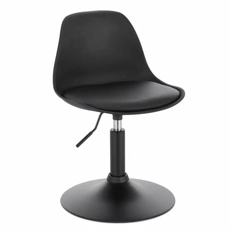 BukkitBow barkruk met PU en metalen afwerking, verstelbare hoogte, 360° draaibaar en antislip voetsteun, zithoogte 40-50 cm