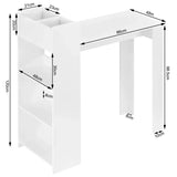 Stevige BukkitBow bartafel met opbergladen, planken en bakken, multifunctioneel voor thuis of horeca, modern design.