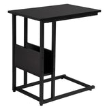 Industriele BukkitBow bijzettafel met opbergplank, houten blad en metalen frame, ideale aanvulling voor modern interieur.