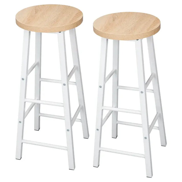 BukkitBow Bistro barkrukken set van 2 met sterk metalen frame, ergonomisch ontwerp en voetensteunen, zithoogte 71 cm.