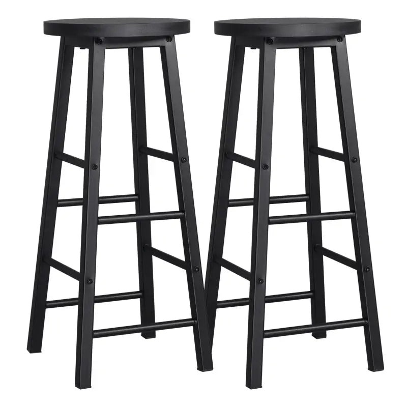 BukkitBow bistro barkrukken, set van 2 met stevig metalen frame, ergonomisch ontwerp en voetensteunen, zithoogte 71 cm.