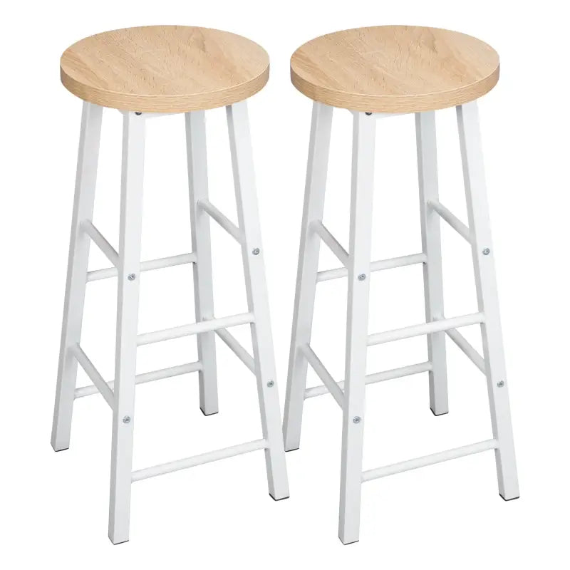 BukkitBow Bistro barkrukken set van 2 met stevig metalen frame, ergonomisch ontwerp en voetensteunen, zithoogte 71 cm.