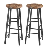 BukkitBow Bistro barkrukken set van 2 met stevig metalen frame, ergonomisch ontwerp en voetsteunen, zithoogte 71 cm.