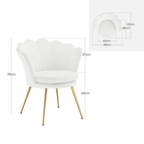 BukkitBow bloemvormige velvet fauteuil met zwarte metalen poten, luxe en comfortabele zitplek in modern design