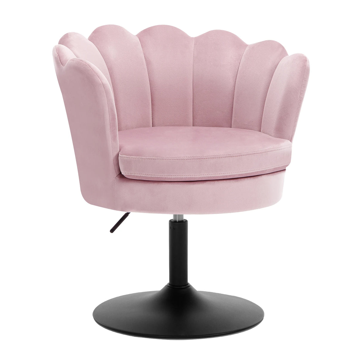 BukkitBow bloemvormige velvet make-up stoel, verstelbaar en draaibaar, met zachte velvet bekleding en unieke bloemvorm.