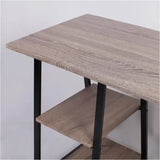 BukkitBow bureau met 2 opbergplanken, spaanplaat tafelblad en metalen frame, werkstation van 120x50cm, zwart en modern ontwerp.