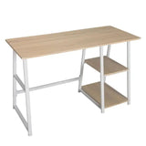 BukkitBow bureau met 2 opbergplanken, spaanplaat tafelblad en metalen frame, afmetingen 120x50cm, werkstation met opbergmogelijkheden