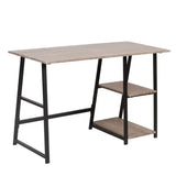 BukkitBow bureau met 2 opbergruimte planken, spaanplaat tafelblad en metalen frame, werkstation van 120x50cm.