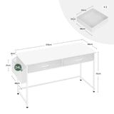 BukkitBow bureau met laden en opbergvakken, stevig metalen frame, werktafel voor thuis en kantoor, zwart design