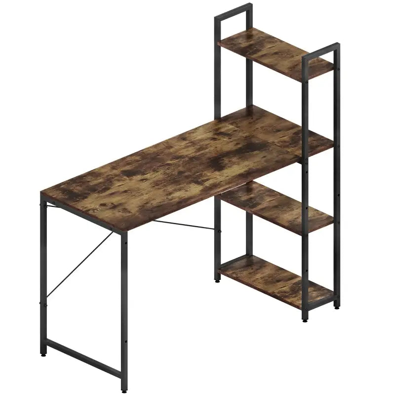BukkitBow bureau met houten en metalen planken, verstelbare zijplank, afmetingen 120x50x120 cm en draagvermogen van 50 kg