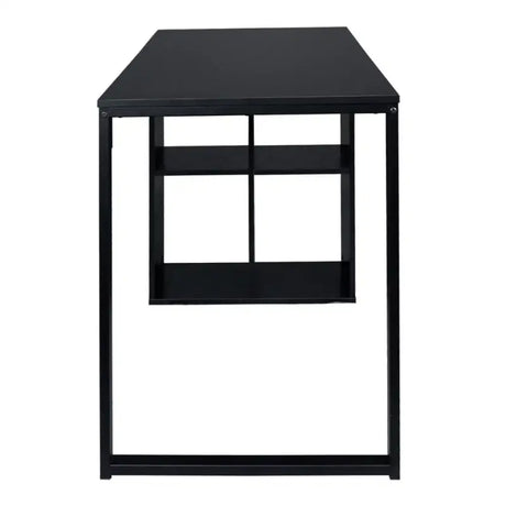 BukkitBow bureau met vakkenkast, spaanplaat tafelblad en metalen frame, 120x60cm werkstation voor thuis of kantoor