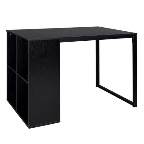 BukkitBow bureau met vakkenkast, spaanplaat tafelblad en metalen frame, 120x60cm werkstation voor thuis of kantoor