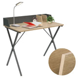 BukkitBow bureau met achterschot en kabelgoot, werkplek inkeeping, afmetingen 90x50x73 cm, houten kantoorbureau.