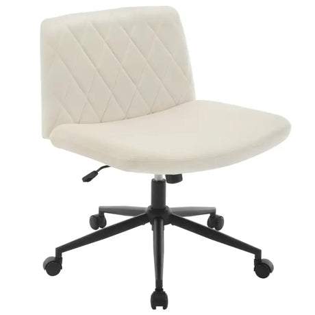 BukkitBow bureaustoel met fluwelen zitting, metalen frame, ergonomisch ontwerp en verstelbare functies zonder armleuning