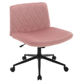 BukkitBow ergonomische bureaustoel met fluweelbekleding en metalen frame, verstelbaar, zonder armleuning, geschikt voor kantoorgebruik.