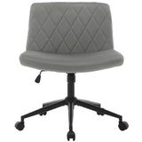 BukkitBow bureaustoel met fluwelen bekleding, metalen frame, ergonomisch ontwerp en verstelbare functies zonder armleuningen