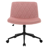 BukkitBow bureaustoel met fluwelen bekleding en metalen frame, ergonomisch verstelbaar zonder armleuningen