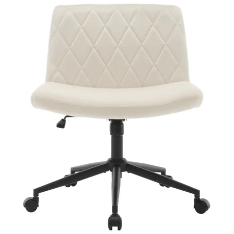 BukkitBow bureaustoel met fluweel en metalen frame, ergonomisch en verstelbaar zonder armleuningen, comfortabele werkstoel