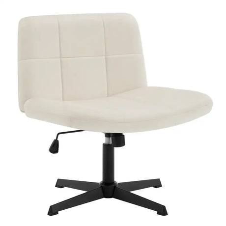 BukkitBow bureaustoel met hoogteverstelling, brede zitting en fluwelen of corduroy bekleding, ergonomisch en comfortabel.