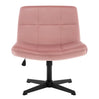BukkitBow bureaustoel met hoogteverstelling, brede zitting en fluwelen of corduroy bekleding, comfortabel en stijlvol.