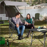 BukkitBow campingstoel voor 2 personen met gevoerde zitting, oxford stof, draagbare opberghoes en 300kg capaciteit.