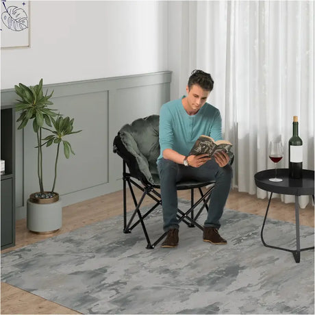 BukkitBow campingstoel met gewatteerde fluwelen bekleding, draagbare opberghoes, maximale capaciteit van 150kg, comfortabel en stevig