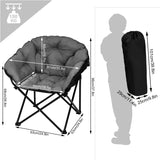 BukkitBow campingstoel met gevoerd linnen en Oxford stof, 150kg capaciteit, draagbare opberghoes, comfortabele outdoor zitplek