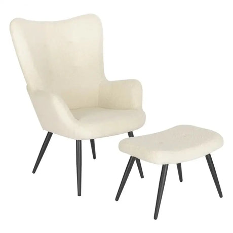 BukkitBow fauteuil met kruk, stevige en duurzame stoel met moderne stijl, afmetingen 98x43x59 cm en kruk 54,5x35,5x37 cm