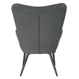 BukkitBow comfortabele fauteuil met bijpassende kruk, stevige en duurzame constructie, moderne stijl, afmetingen 98x43x59cm.