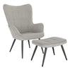 BukkitBow comfortabele fauteuil met bijpassende kruk, stevige en duurzame constructie, moderne uitstraling, afmetingen 98x43x59cm en 54,5x35,5x37cm