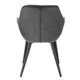 BukkitBow eetkamerstoel met metalen frame, ergonomisch ontwerp en zithoogte van 48 cm, comfortabele en stabiele eetkamerstoel