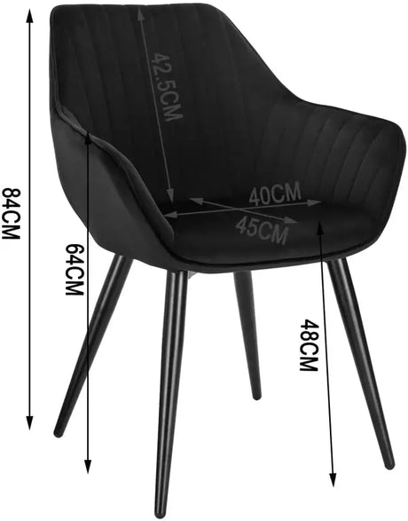 BukkitBow eetkamerstoel met stabiel metalen frame en ergonomisch ontwerp, zithoogte 48 cm, comfortabel voor dagelijks gebruik.