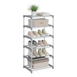 BukkitBow metalen schoenenrek, compact en stapelbaar, open systeem voor overzichtelijke schoenenopslag.