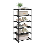BukkitBow metalen schoenenrek, compact en stapelbaar met open systeem, geschikt voor het organiseren van schoenen.