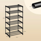 BukkitBow compact metalen schoenenrek met open systeem, stapelbaar en geschikt voor organisatie van schoenen.