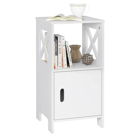 BukkitBow Compact nachtkastje van MDF met ruime opbergruimte, afmetingen 30x60x30 cm, modern design en stevige constructie