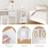 BukkitBow Compact nachtkastje van MDF met ruime opbergruimte, afmetingen 30x60x30 cm, modern en functioneel design.
