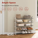 BukkitBow schoenenrek van staal met handgrepen, compact ontwerp met 4/5 niveaus voor schoenenopslag.