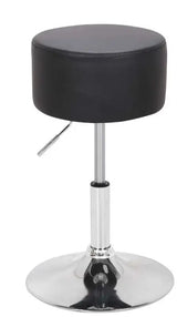 BukkitBow compacte barkruk met kunstlederen zitting, verchroomd stalen frame, ergonomisch en verstelbaar, max. 100 kg draagvermogen