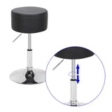 BukkitBow compacte barkruk met kunstlederen zitting, verchroomd stalen frame, ergonomisch en verstelbaar, max 100 kg draagkracht
