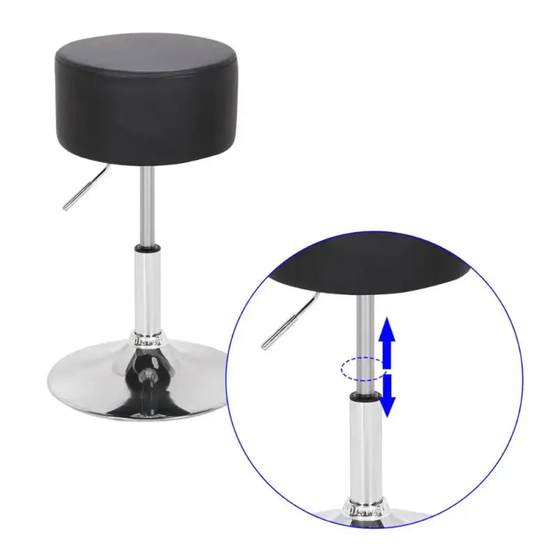 BukkitBow compacte barkruk met kunstlederen zitting, verchroomd stalen frame, ergonomisch en verstelbaar, max. 100 kg.