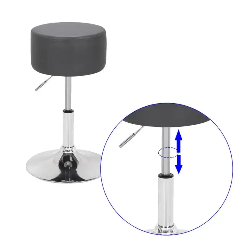 BukkitBow compacte barkruk van kunstleer met verchroomd staal, ergonomisch en verstelbaar, max. 100 kg draagvermogen