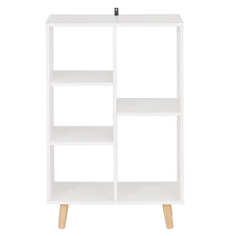 BukkitBow compacte boekenkast met 5 vakken, sterke planken en ruimtebesparend, afmetingen 30x60x95cm, in een moderne interieurstijl.