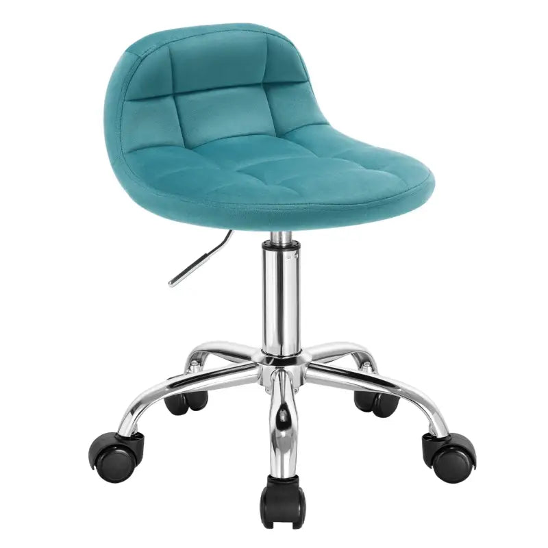 BukkitBow compacte bureaustoel met velvet bekleding, metalen onderstel, wielen en hoogteverstelling van 43,5 tot 55 cm
