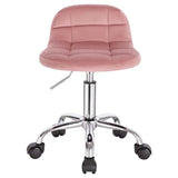 BukkitBow bureaustoel met velours bekleding, metalen onderstel, wielen en in hoogte verstelbaar van 43,5 tot 55 cm.