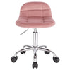 BukkitBow bureaustoel met velours bekleding, metalen onderstel, wielen en in hoogte verstelbaar van 43,5 tot 55 cm.