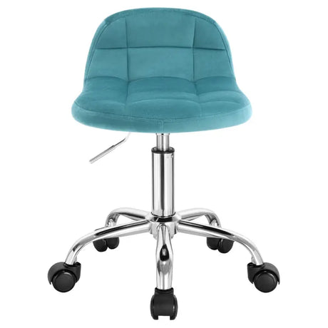 BukkitBow bureaustoel met velvet/fluweel zitting, metalen onderstel en wielen, hoogte instelbaar van 43,5 tot 55 cm.