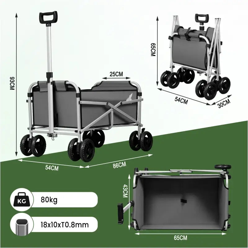 BukkitBow compacte opvouwbare bolderkar met metalen frame en Oxford doek, gemakkelijk te manoeuvreren en veelzijdig in gebruik.