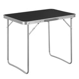 Lichte BukkitBow campingtafel met handvat, compact en opvouwbaar voor camping en outdoor activiteiten.