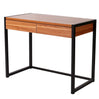 BukkitBow computertafel bureau met metalen frame en twee lades, afmetingen 100x50x76cm, zwarte afwerking.